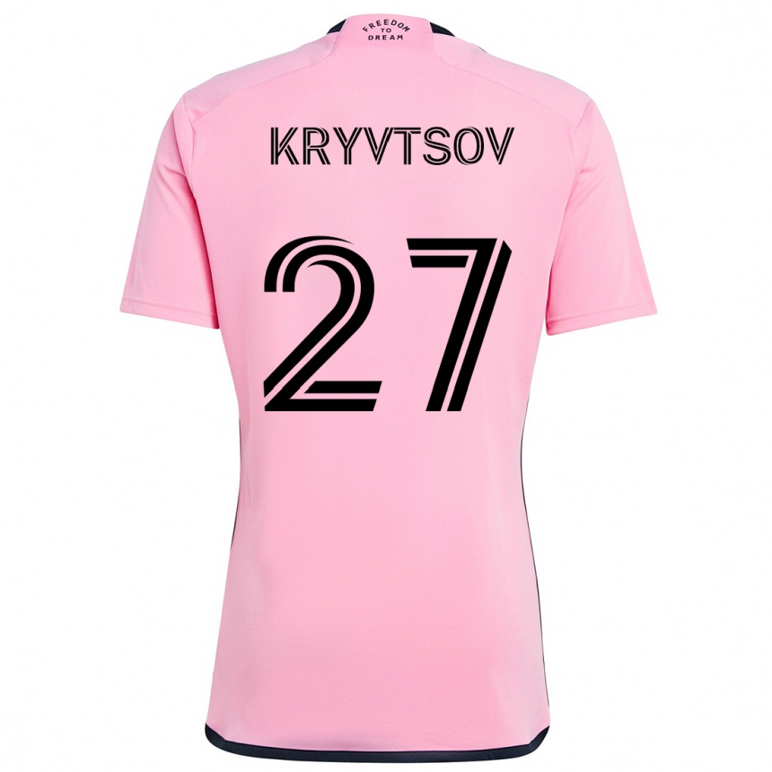 Kids Football Sergiy Kryvtsov #27 Pink Home Jersey 2024/25 T-Shirt Australia