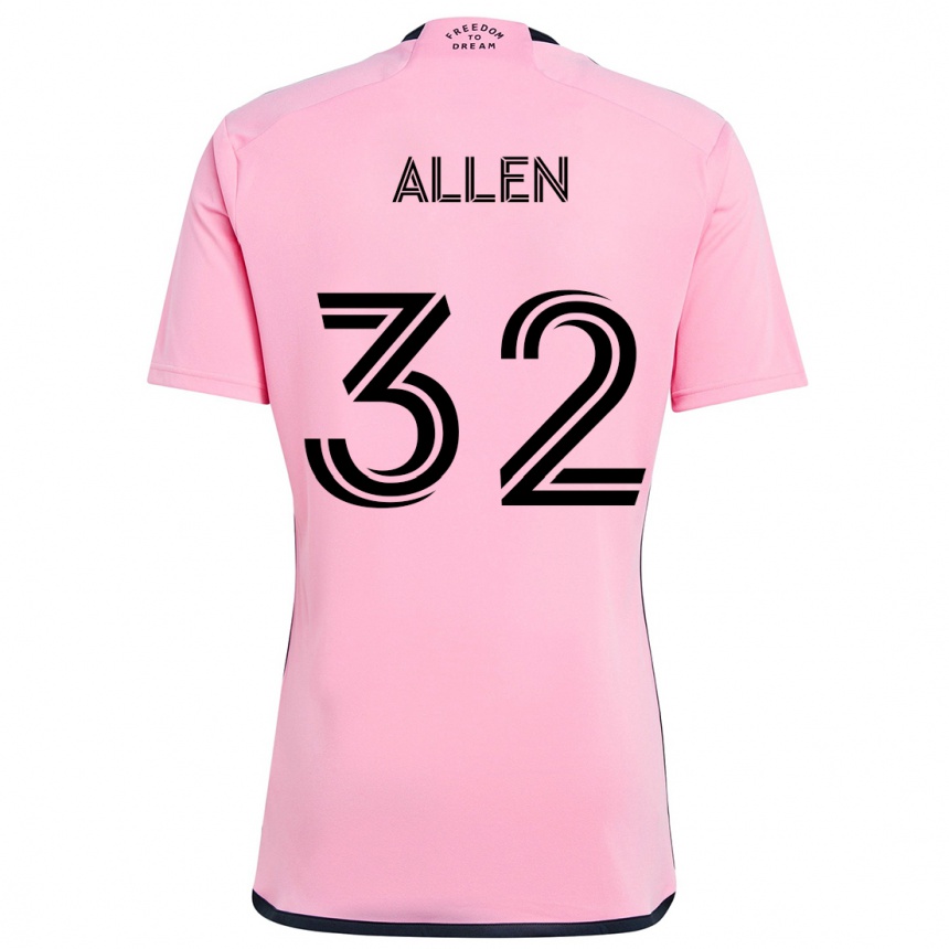 Kids Football Noah Allen #32 Pink Home Jersey 2024/25 T-Shirt Australia