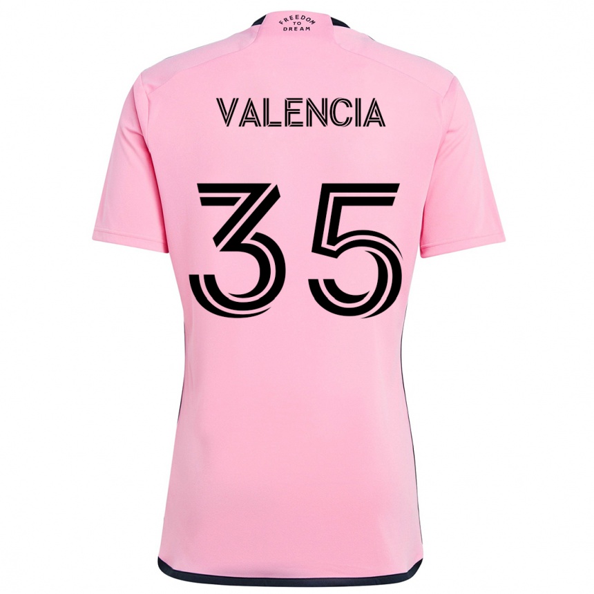 Kids Football Felipe Valencia #35 Pink Home Jersey 2024/25 T-Shirt Australia