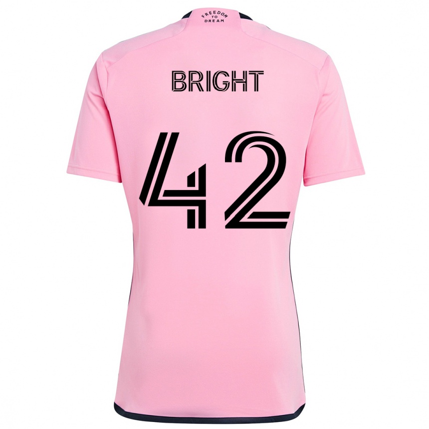 Kids Football Yannick Bright #42 Pink Home Jersey 2024/25 T-Shirt Australia