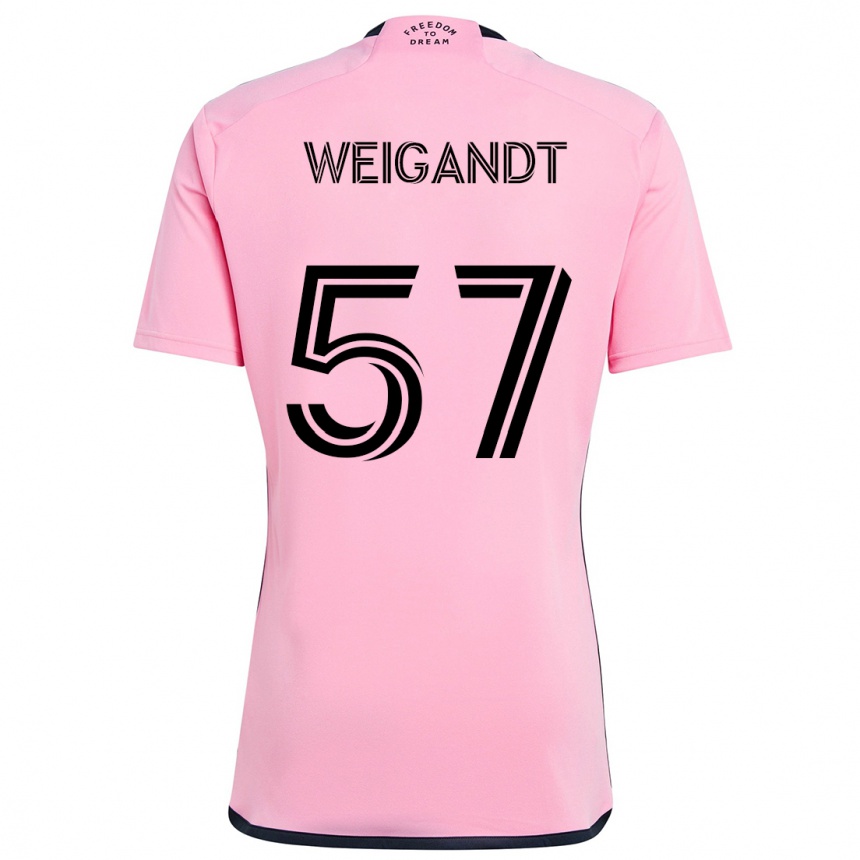 Kids Football Marcelo Weigandt #57 Pink Home Jersey 2024/25 T-Shirt Australia