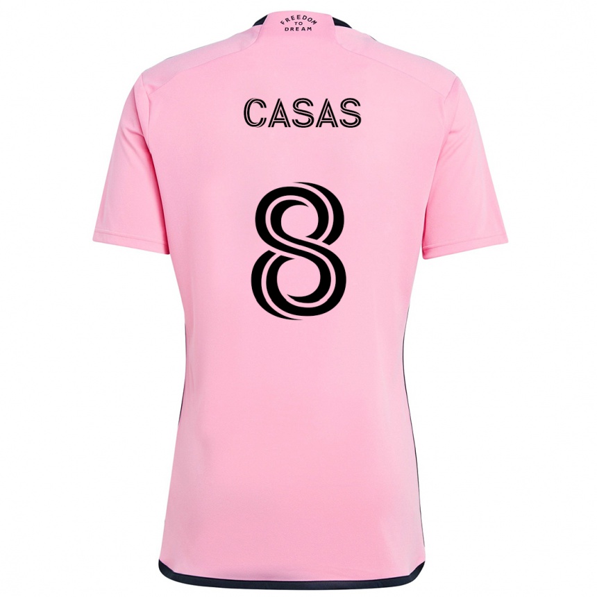 Kids Football Pep Casas #8 Pink Home Jersey 2024/25 T-Shirt Australia