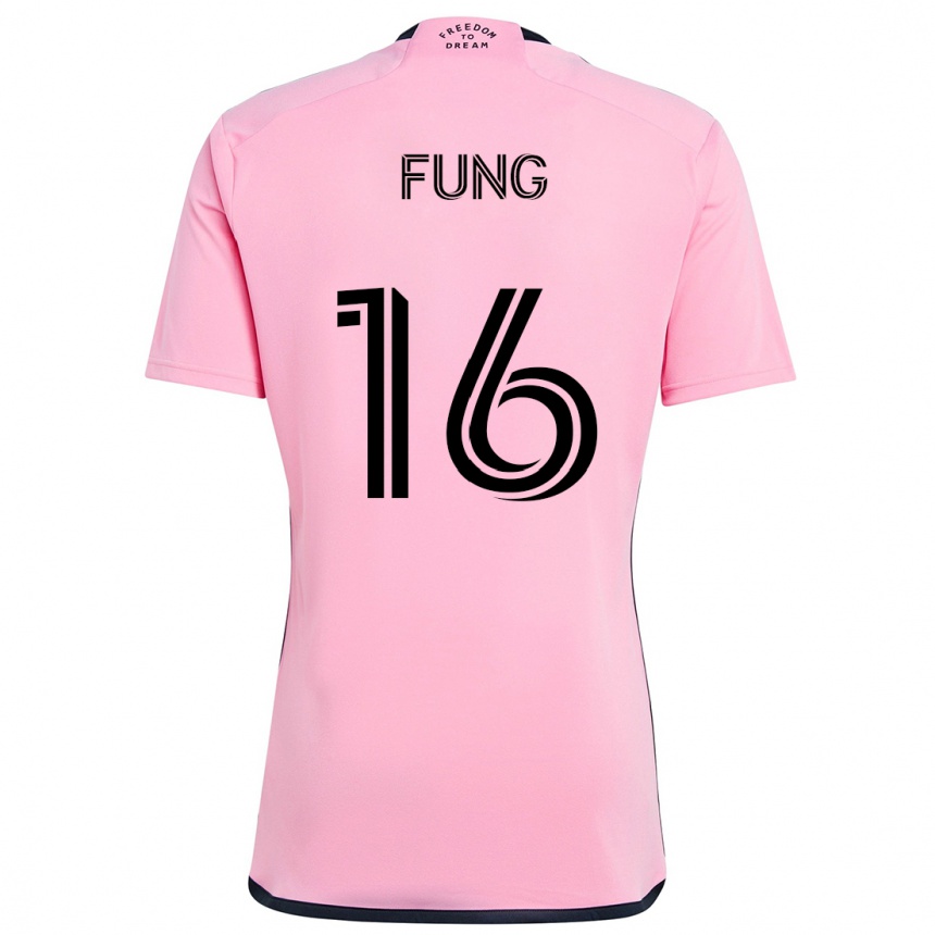 Kids Football Victor Fung #16 Pink Home Jersey 2024/25 T-Shirt Australia