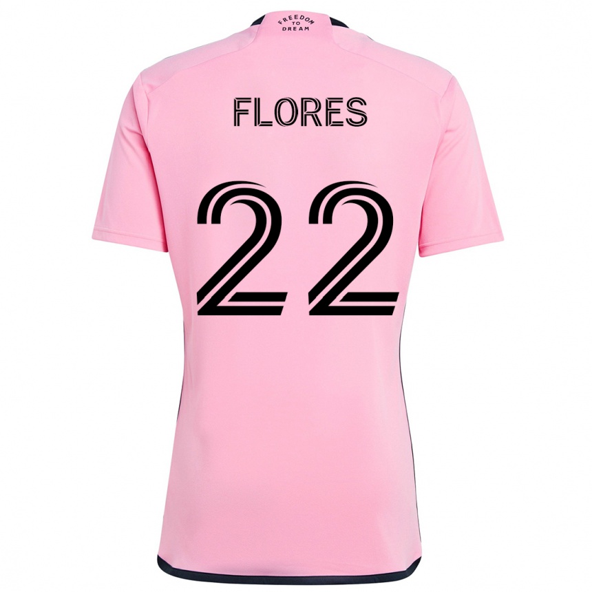 Kids Football Alejandro Flores #22 Pink Home Jersey 2024/25 T-Shirt Australia