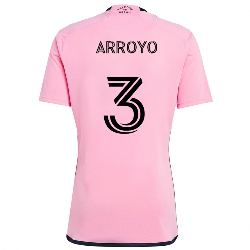 Kids Football Dixon Arroyo #3 Pink Home Jersey 2024/25 T-Shirt Australia