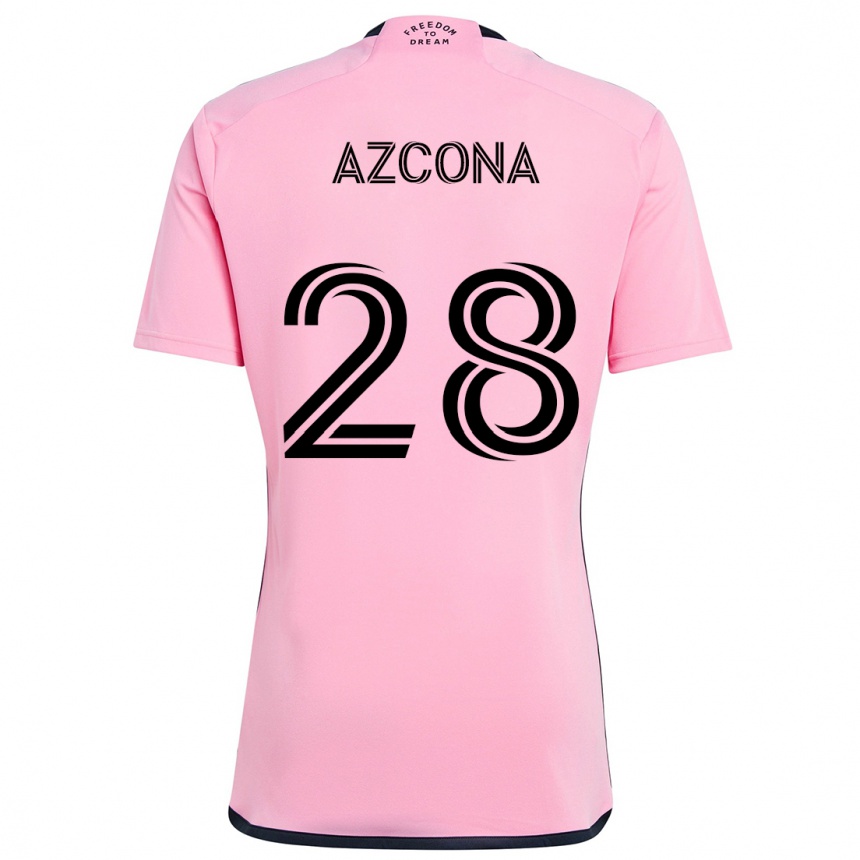 Kids Football Edison Azcona #28 Pink Home Jersey 2024/25 T-Shirt Australia