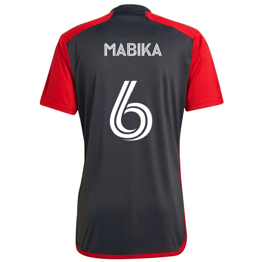 Kids Football Aimé Mabika #6 Grayn Red Home Jersey 2024/25 T-Shirt Australia