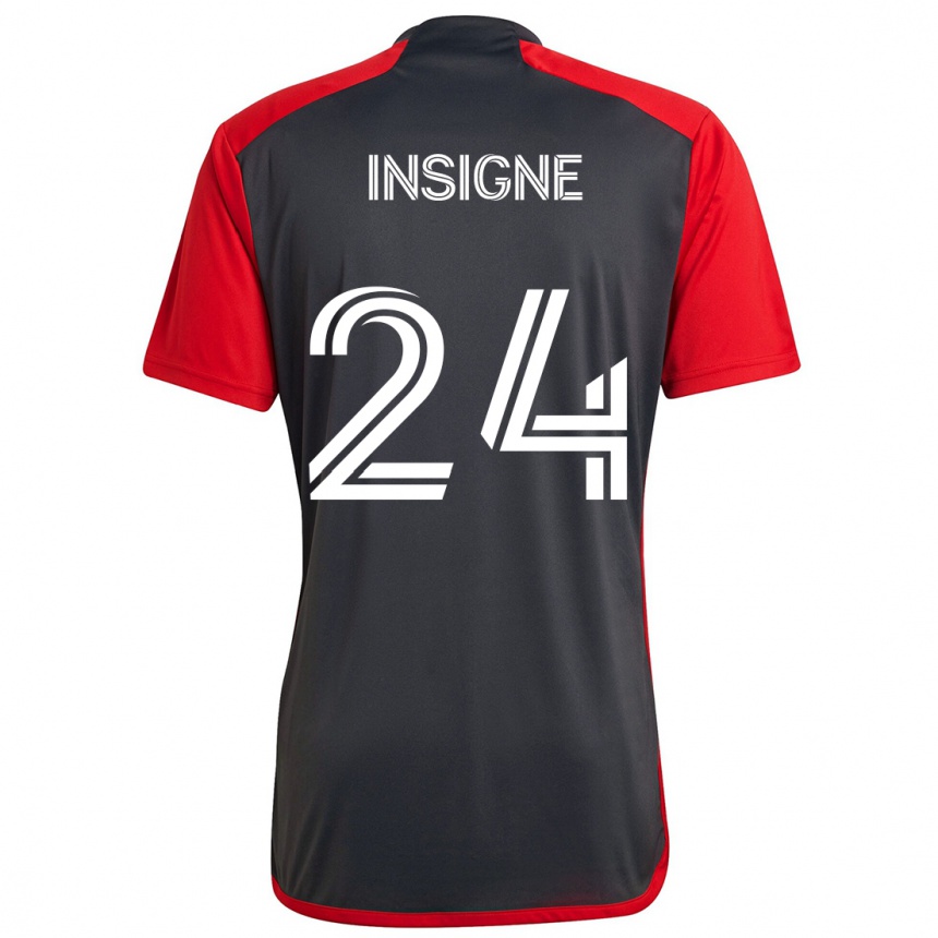 Kids Football Lorenzo Insigne #24 Grayn Red Home Jersey 2024/25 T-Shirt Australia