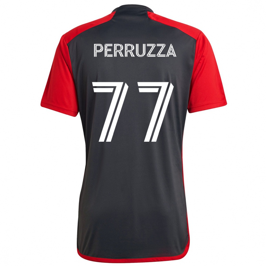 Kids Football Jordan Perruzza #77 Grayn Red Home Jersey 2024/25 T-Shirt Australia