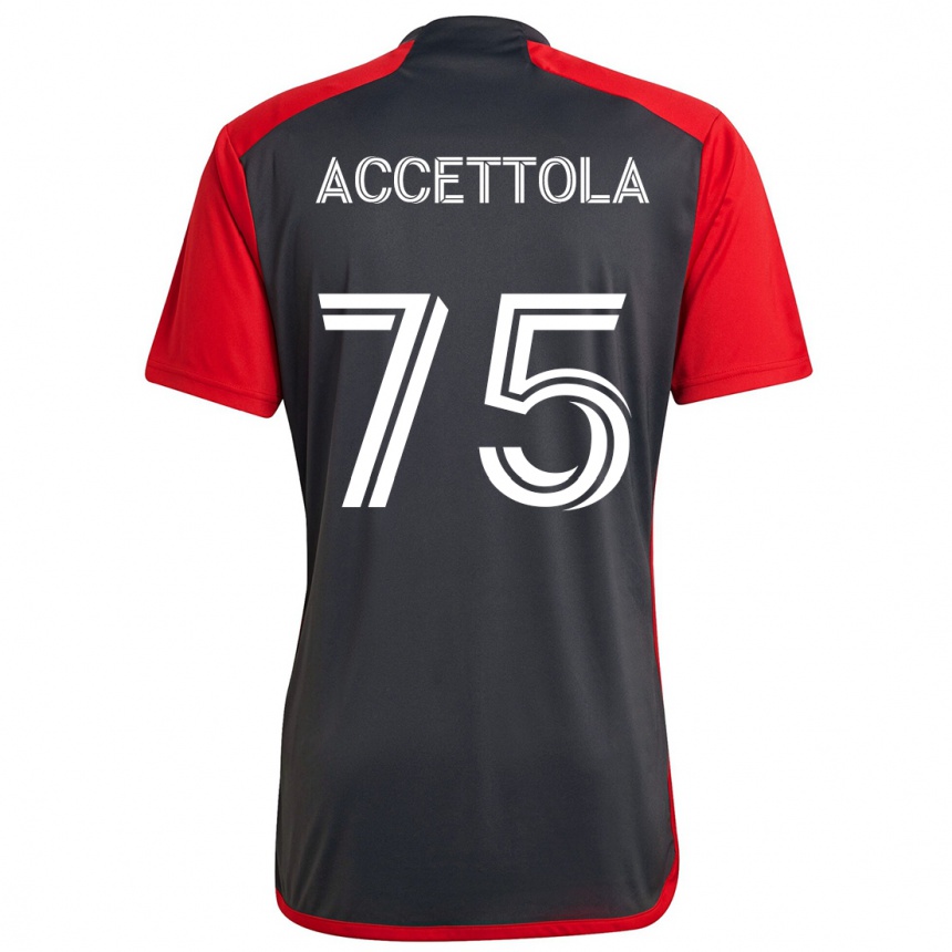 Kids Football Luca Accettola #75 Grayn Red Home Jersey 2024/25 T-Shirt Australia