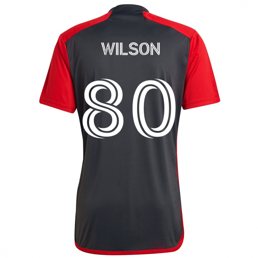 Kids Football Shafique Wilson #80 Grayn Red Home Jersey 2024/25 T-Shirt Australia