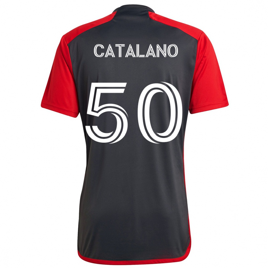 Kids Football Gianluca Catalano #50 Grayn Red Home Jersey 2024/25 T-Shirt Australia