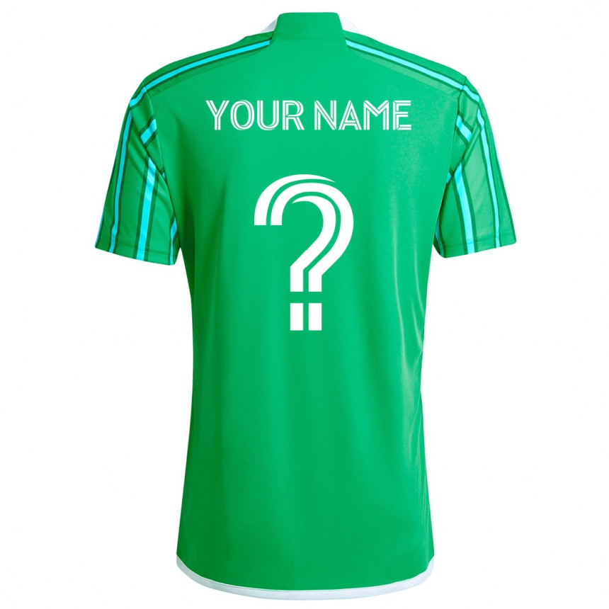 Kids Football Your Name #0 Green White Home Jersey 2024/25 T-Shirt Australia