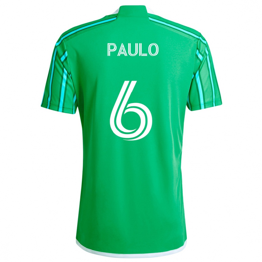 Kids Football João Paulo #6 Green White Home Jersey 2024/25 T-Shirt Australia