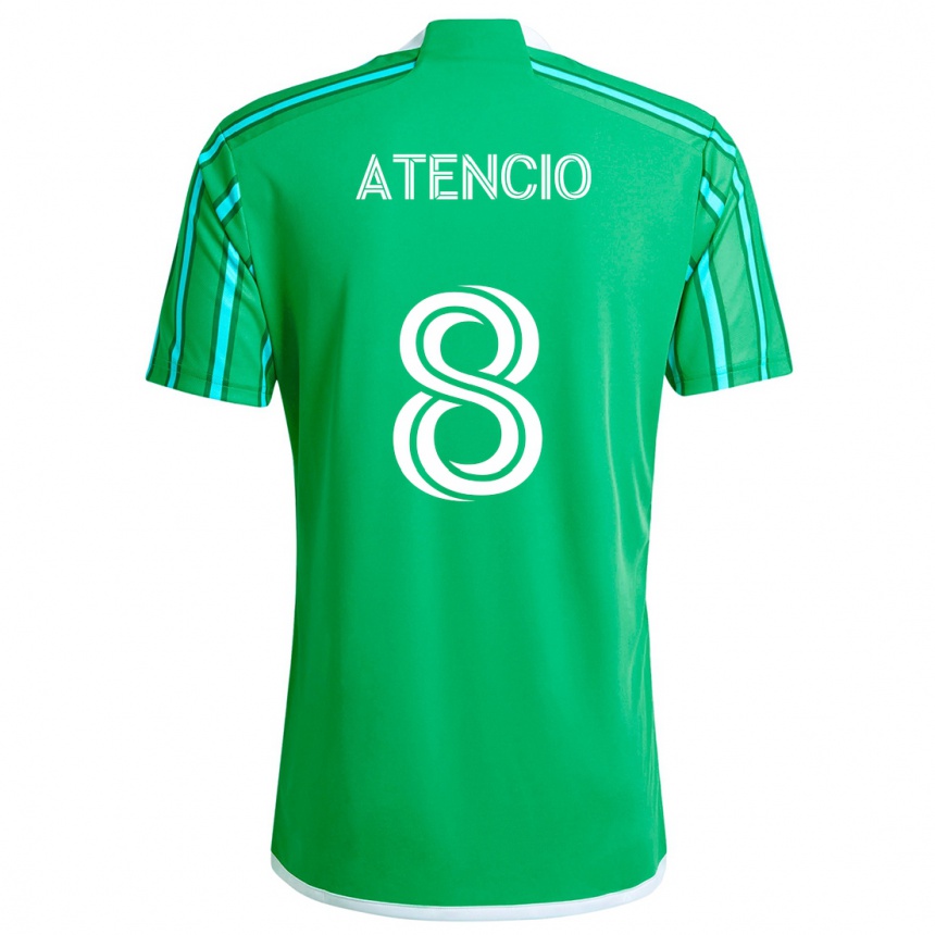 Kids Football Josh Atencio #8 Green White Home Jersey 2024/25 T-Shirt Australia