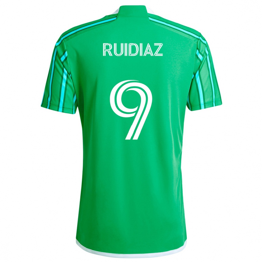 Kids Football Raúl Ruidíaz #9 Green White Home Jersey 2024/25 T-Shirt Australia