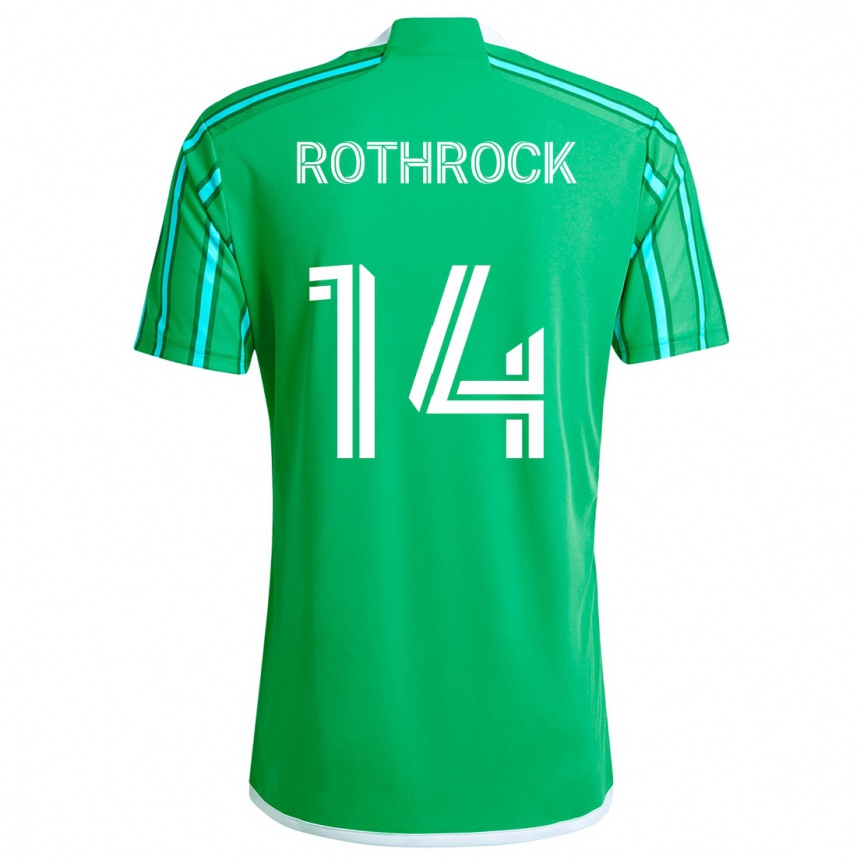 Kids Football Paul Rothrock #14 Green White Home Jersey 2024/25 T-Shirt Australia