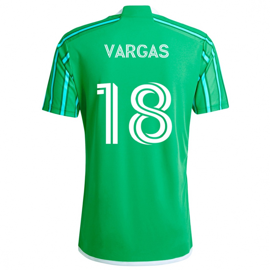 Kids Football Obed Vargas #18 Green White Home Jersey 2024/25 T-Shirt Australia