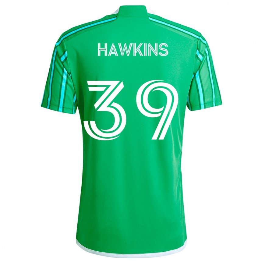 Kids Football Stuart Hawkins #39 Green White Home Jersey 2024/25 T-Shirt Australia