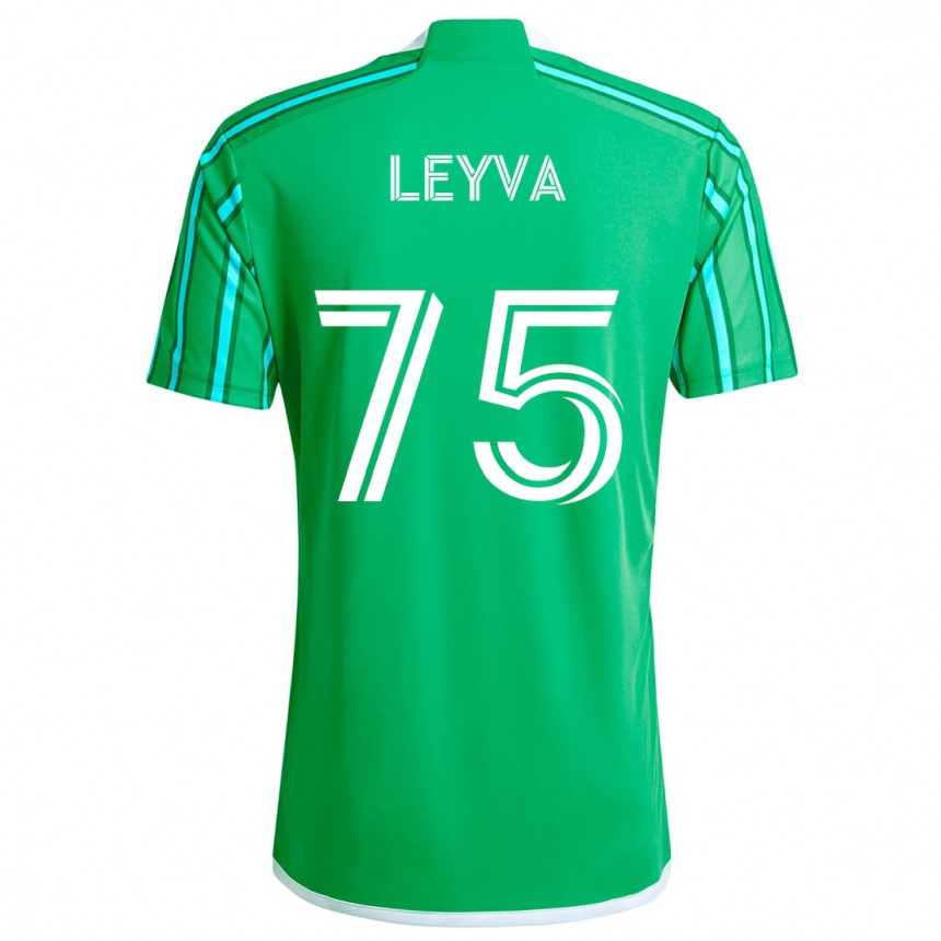 Kids Football Danny Leyva #75 Green White Home Jersey 2024/25 T-Shirt Australia