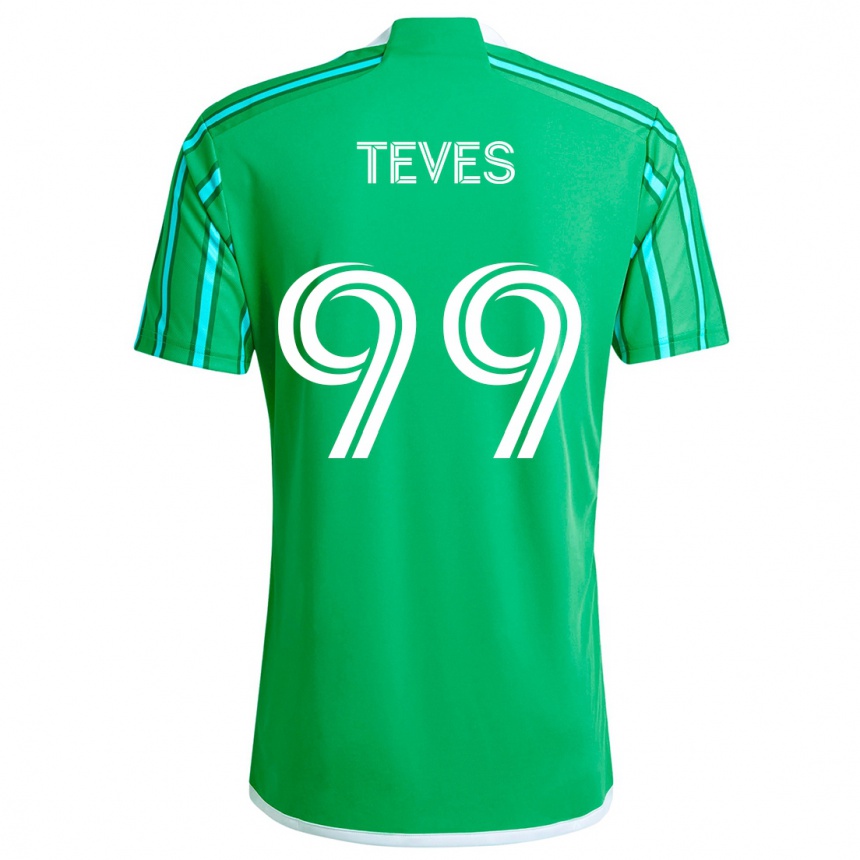 Kids Football Dylan Teves #99 Green White Home Jersey 2024/25 T-Shirt Australia