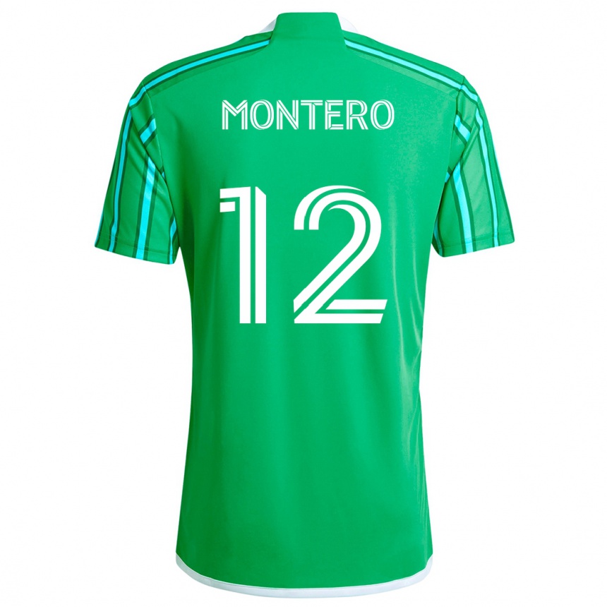 Kids Football Fredy Montero #12 Green White Home Jersey 2024/25 T-Shirt Australia