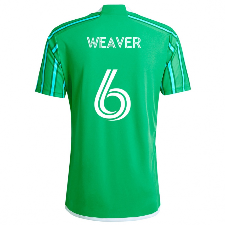 Kids Football Morgan Weaver #6 Green White Home Jersey 2024/25 T-Shirt Australia