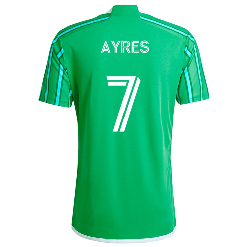 Kids Football Melina Ayres #7 Green White Home Jersey 2024/25 T-Shirt Australia