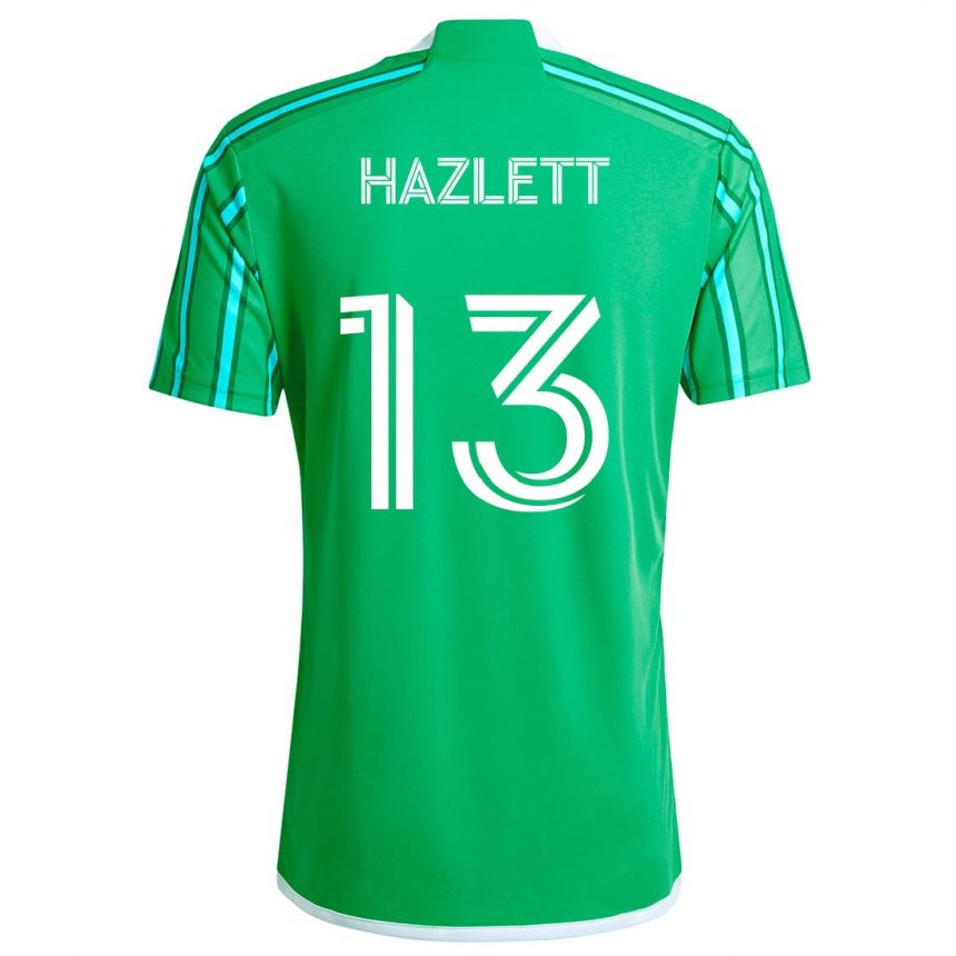 Kids Football Kimberly Hazlett #13 Green White Home Jersey 2024/25 T-Shirt Australia