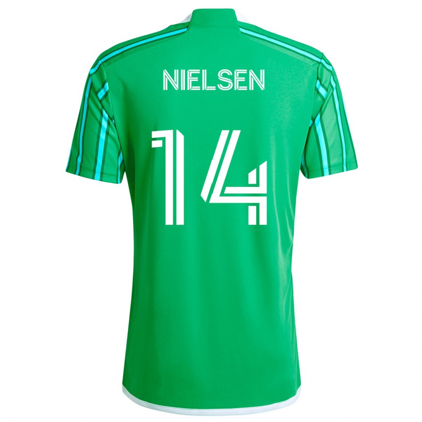 Kids Football Taylor Nielsen #14 Green White Home Jersey 2024/25 T-Shirt Australia