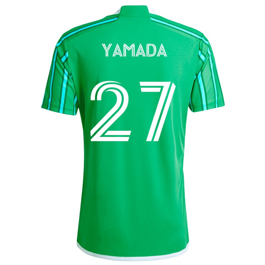 Kids Football Hikari Yamada #27 Green White Home Jersey 2024/25 T-Shirt Australia