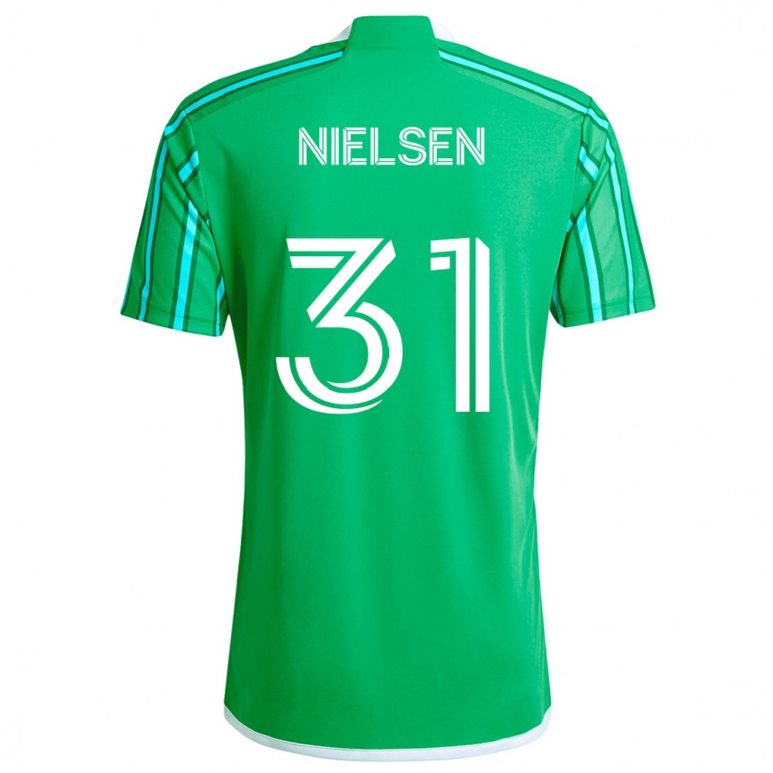 Kids Football Madeline Nielsen #31 Green White Home Jersey 2024/25 T-Shirt Australia