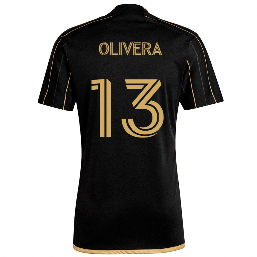 Kids Football Cristian Olivera #13 Black Gold Home Jersey 2024/25 T-Shirt Australia