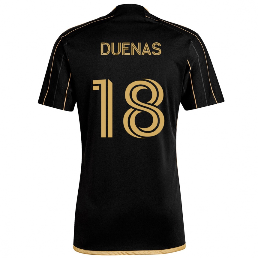 Kids Football Érik Dueñas #18 Black Gold Home Jersey 2024/25 T-Shirt Australia