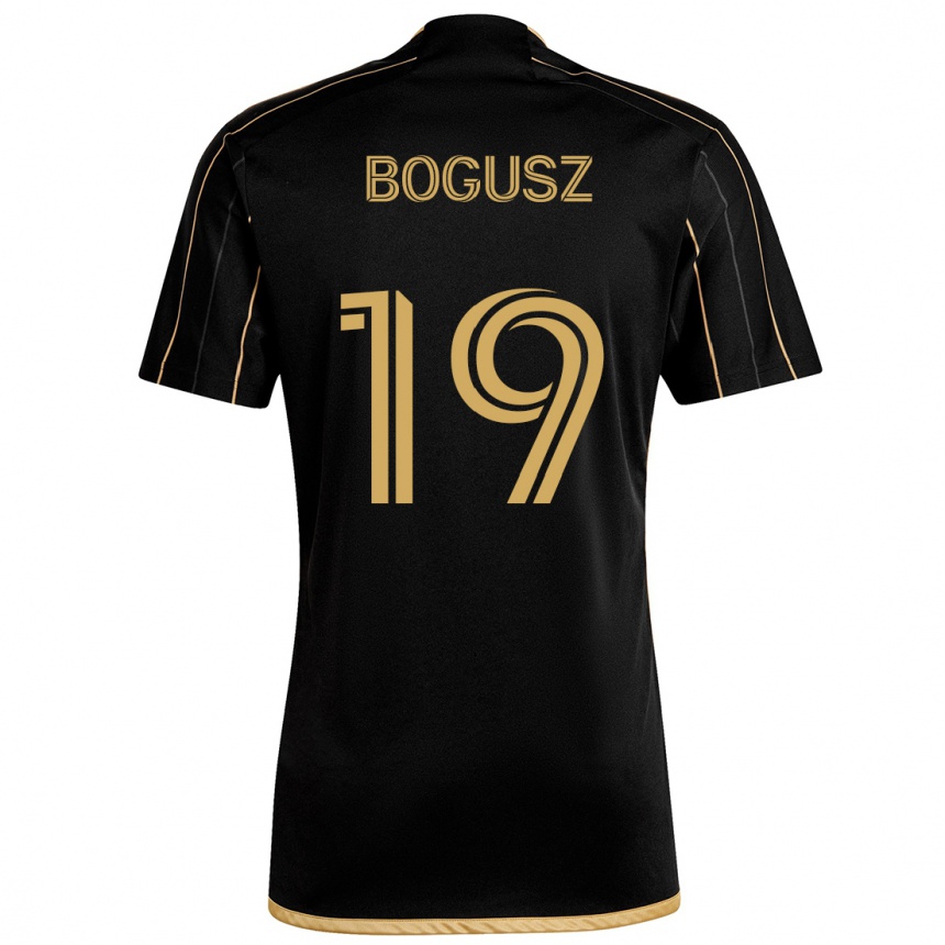 Kids Football Mateusz Bogusz #19 Black Gold Home Jersey 2024/25 T-Shirt Australia