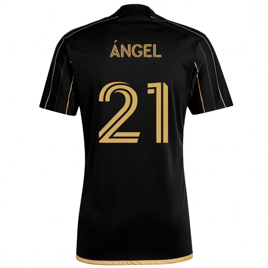 Kids Football Tomás Ángel #21 Black Gold Home Jersey 2024/25 T-Shirt Australia