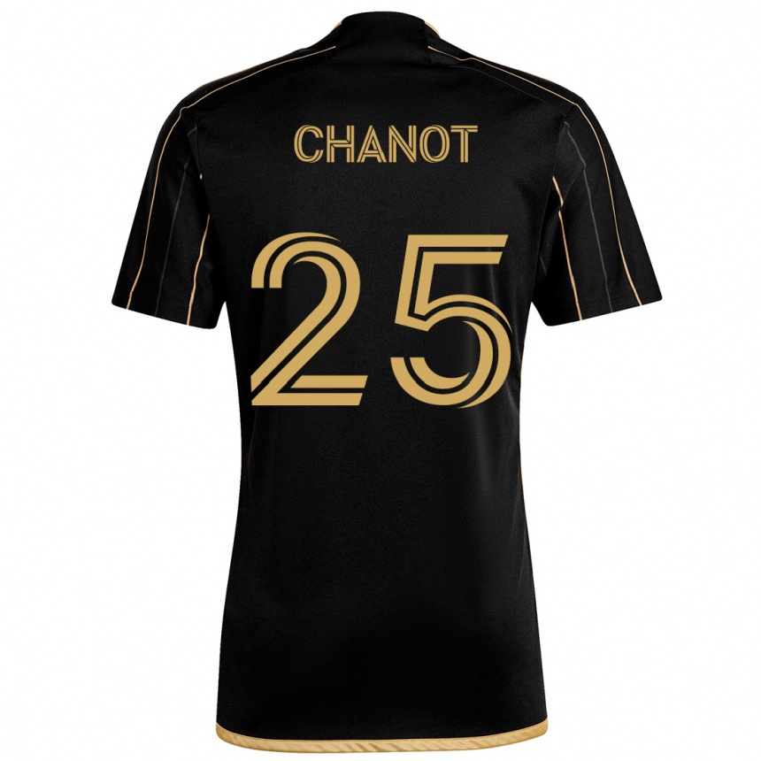 Kids Football Maxime Chanot #25 Black Gold Home Jersey 2024/25 T-Shirt Australia