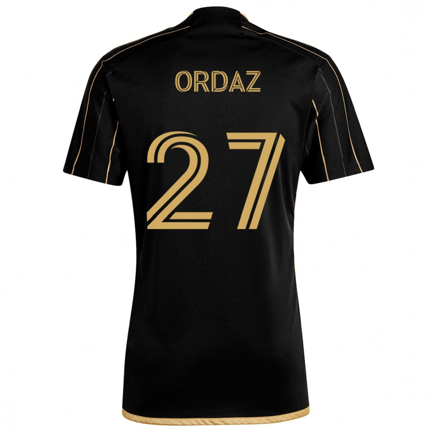 Kids Football Nathan Ordaz #27 Black Gold Home Jersey 2024/25 T-Shirt Australia