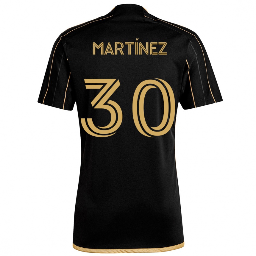 Kids Football David Martínez #30 Black Gold Home Jersey 2024/25 T-Shirt Australia