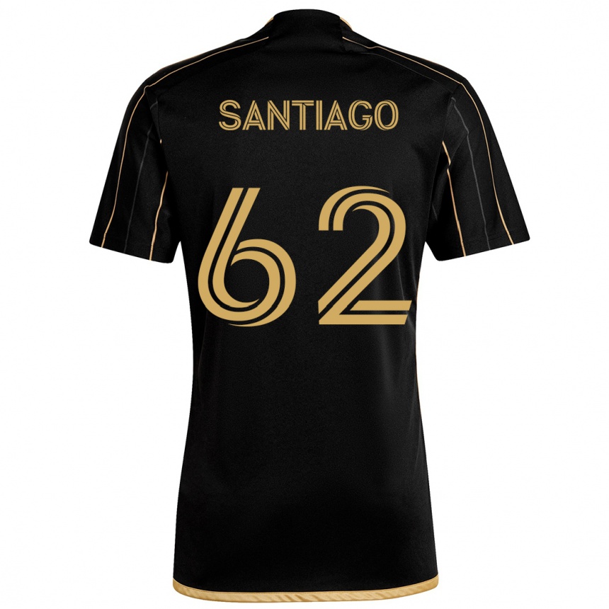 Kids Football Joshua Santiago #62 Black Gold Home Jersey 2024/25 T-Shirt Australia