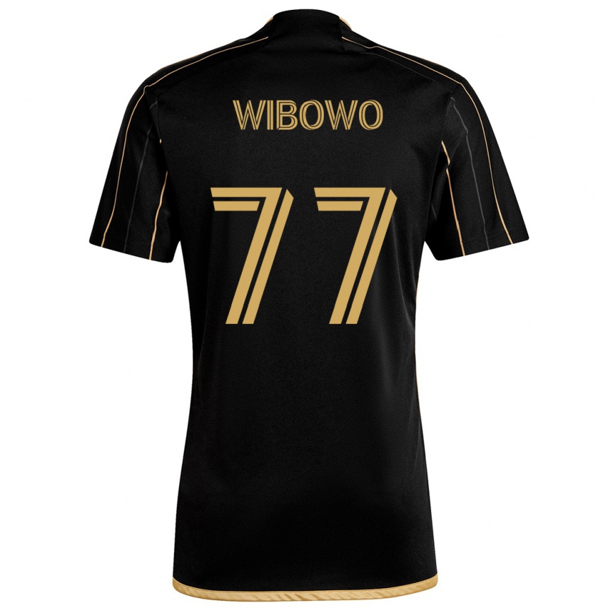 Kids Football Adrian Wibowo #77 Black Gold Home Jersey 2024/25 T-Shirt Australia