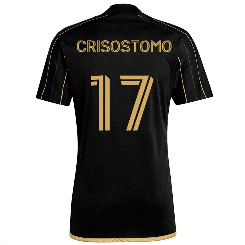 Kids Football Danny Crisostomo #17 Black Gold Home Jersey 2024/25 T-Shirt Australia