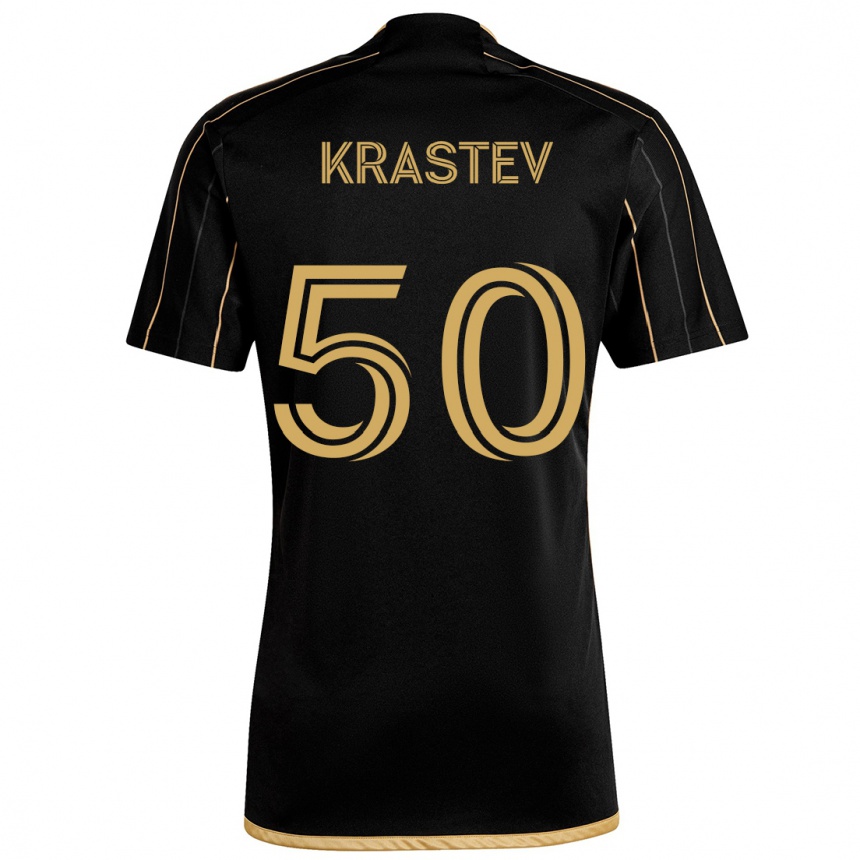 Kids Football Filip Krastev #50 Black Gold Home Jersey 2024/25 T-Shirt Australia