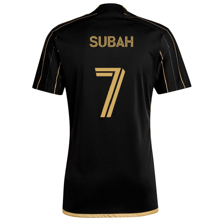 Kids Football Yekeson Subah #7 Black Gold Home Jersey 2024/25 T-Shirt Australia