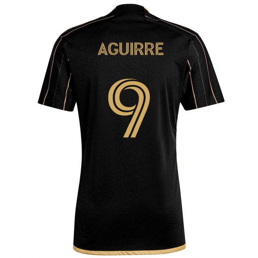 Kids Football Dustin Aguirre #9 Black Gold Home Jersey 2024/25 T-Shirt Australia