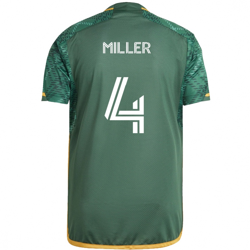 Kids Football Kamal Miller #4 Green Orange Home Jersey 2024/25 T-Shirt Australia