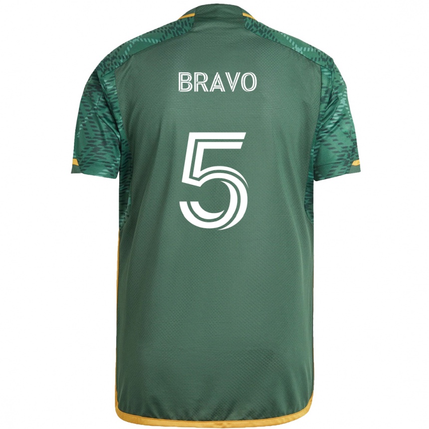 Kids Football Claudio Bravo #5 Green Orange Home Jersey 2024/25 T-Shirt Australia