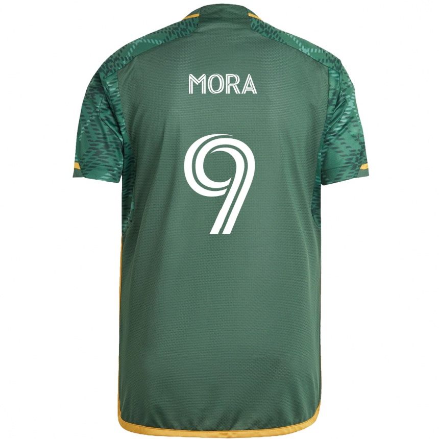 Kids Football Felipe Mora #9 Green Orange Home Jersey 2024/25 T-Shirt Australia