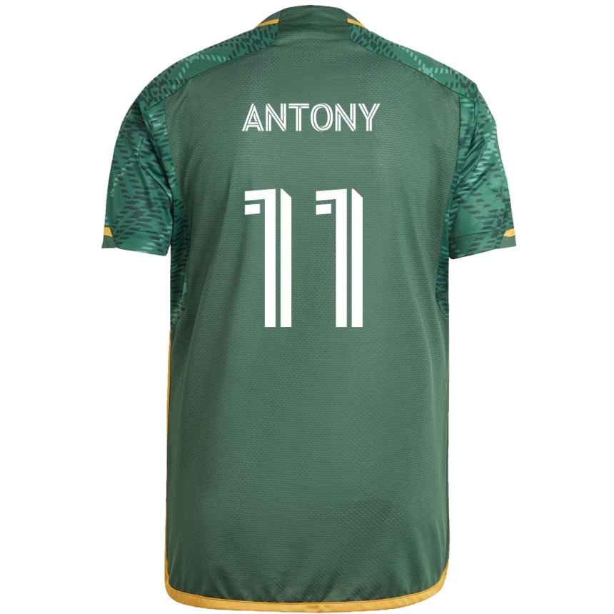 Kids Football Antony #11 Green Orange Home Jersey 2024/25 T-Shirt Australia