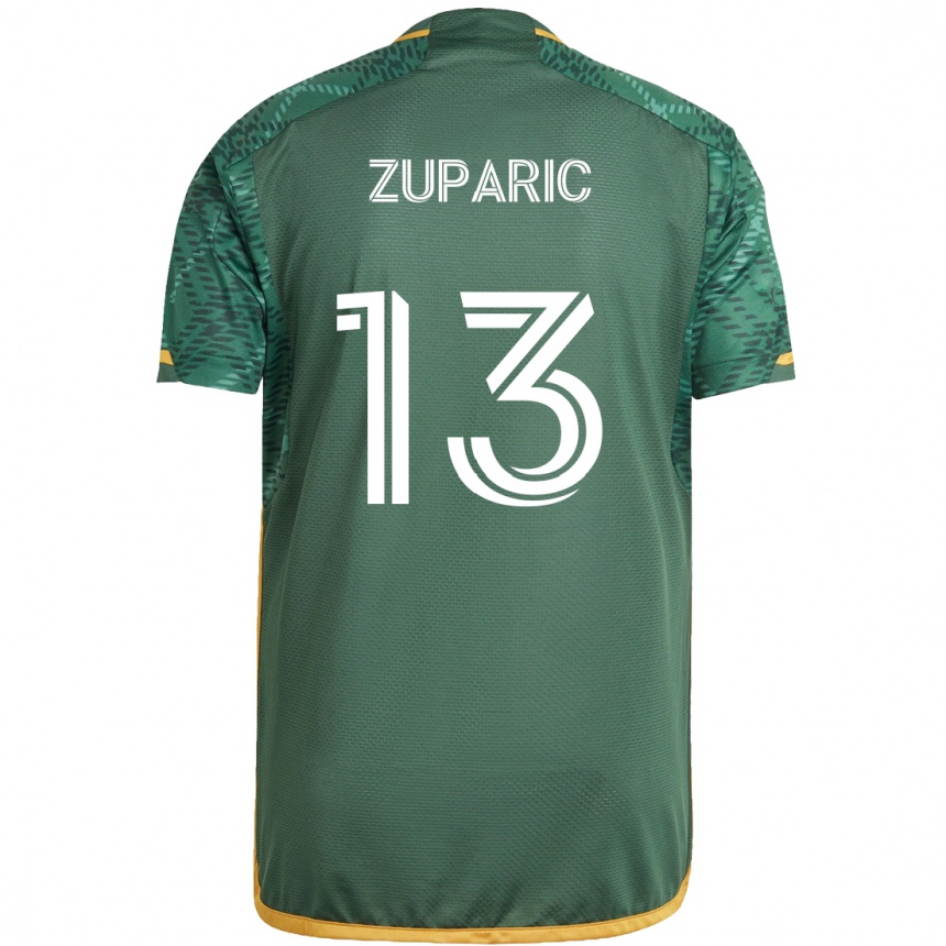 Kids Football Dario Zuparic #13 Green Orange Home Jersey 2024/25 T-Shirt Australia